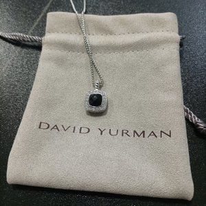 💖David Yurman💖 Petite Albion Pendant Necklace in Silver with Black Onyx